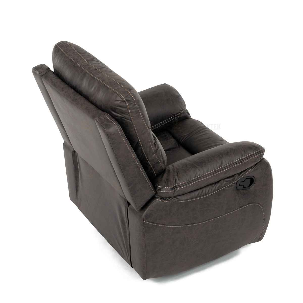 TV a relaxační křeslo s manuálním ovládáním, potah coffee látka v dekoru vintage