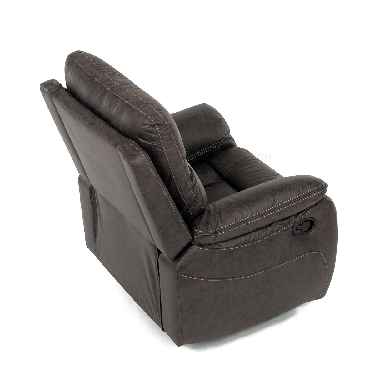 TV a relaxační křeslo s manuálním ovládáním, potah coffee látka v dekoru vintage