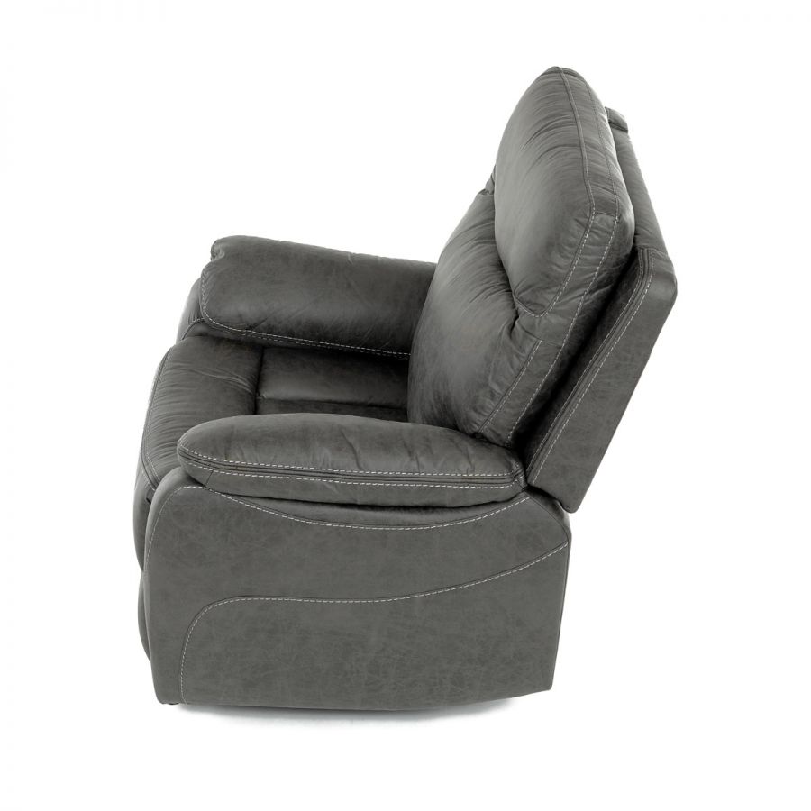 TV a relaxační křeslo s manuálním ovládáním, potah šedá látka v dekoru vintage