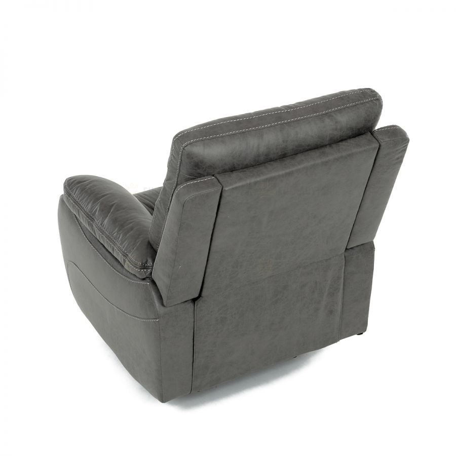 TV a relaxační křeslo s manuálním ovládáním, potah šedá látka v dekoru vintage