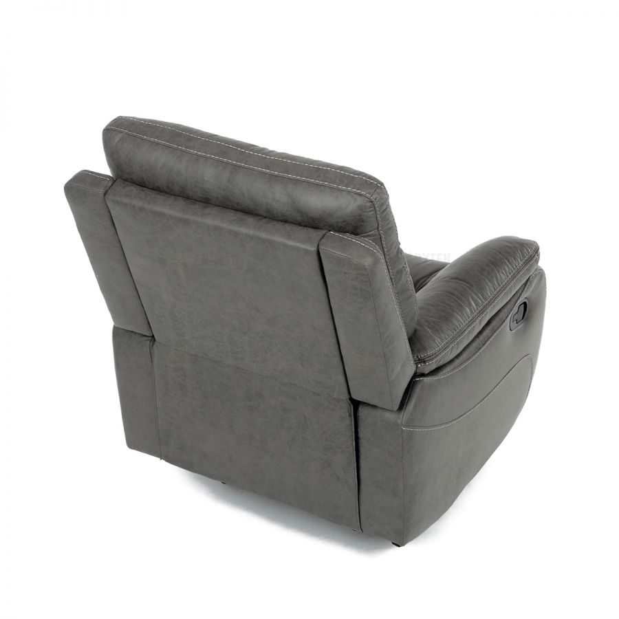 TV a relaxační křeslo s manuálním ovládáním, potah šedá látka v dekoru vintage