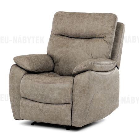 TV a relaxační křeslo s manuálním ovládáním, potah lanýžová látka v dekoru vintage
