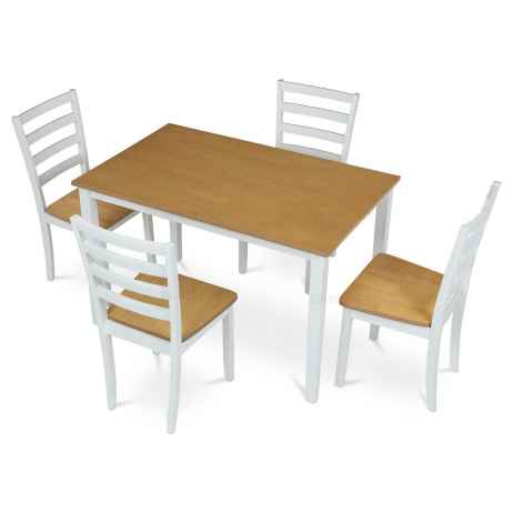 Jídelní set 1+4, rozměr stolu 120x75x75 cm, MDF, dýha, masivní nohy, moření dub