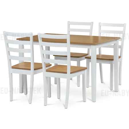 Jídelní set 1+4, rozměr stolu 120x75x75 cm, MDF, dýha, masivní nohy, moření dub