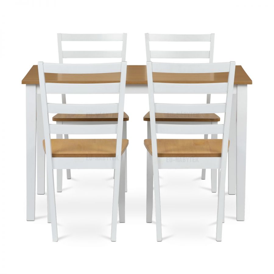 Jídelní set 1+4, rozměr stolu 120x75x75 cm, MDF, dýha, masivní nohy, moření dub