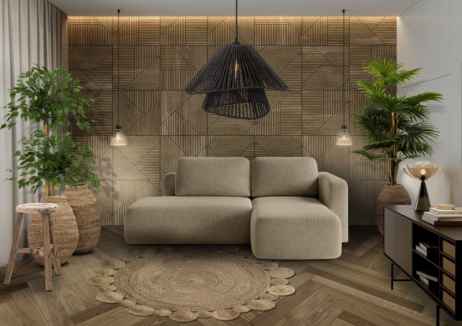 Rozkládací rohová sedačka LUISA béžová