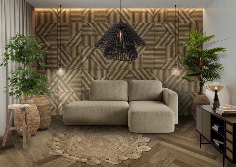 Rozkládací rohová sedačka LUISA béžová