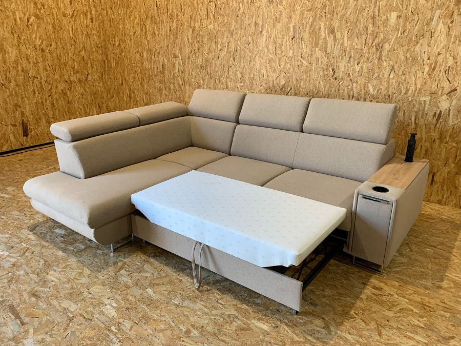 Rozkládací rohová sedačka SAGEL béžová II