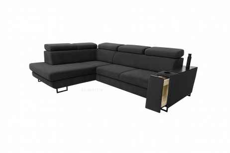 Rozkládací rohová sedačka SAGEL černá