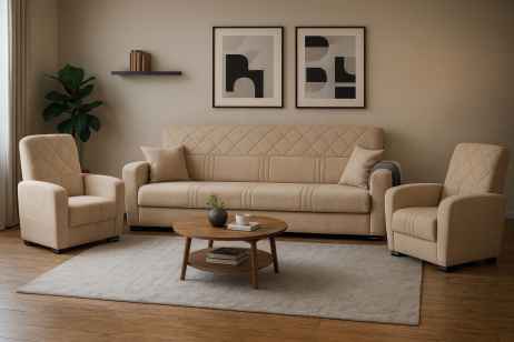 Rozkládací sedací souprava CALIBRA 3+1+1 béžová