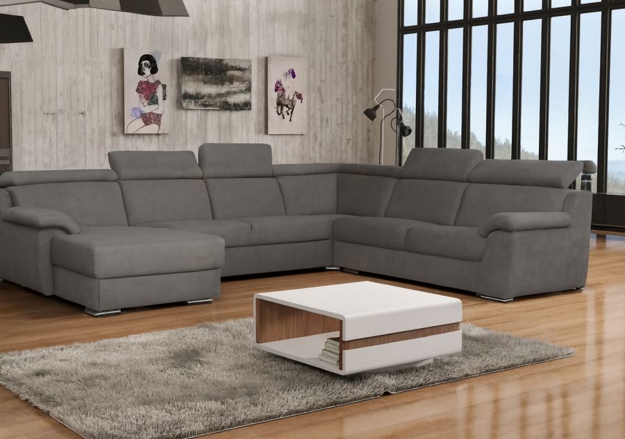 Rozkládací rohová sedačka DIVARO II šedá