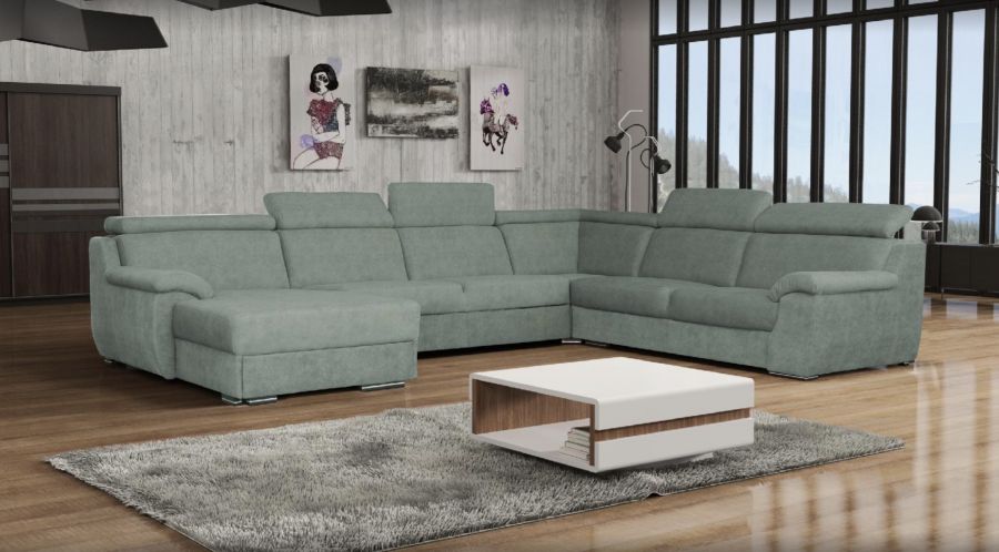 Rozkládací rohová sedačka DIVARO II tyrkysová