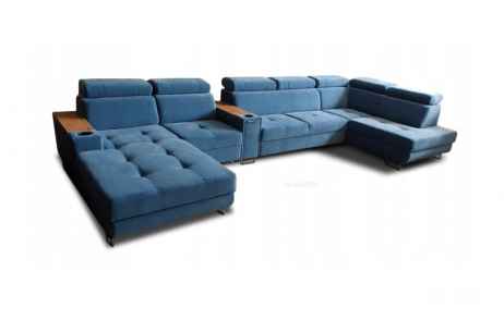 Rozkládací rohová sedačka SERGIA U modrá