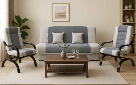 Sedací souprava GREGOR 3+1+1 šedá / světle šedá