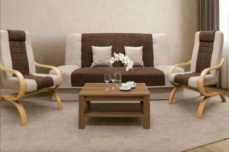 Sedací souprava GREGOR 3+1+1 hnědá / béžová