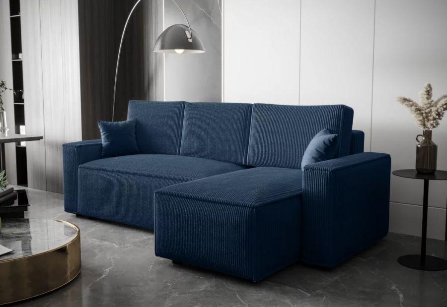 Rozkládací rohová sedačka ADRIANA modrá