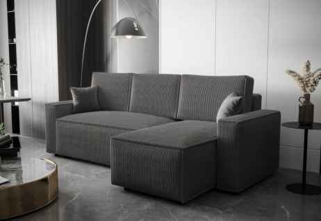 Rozkládací rohová sedačka ADRIANA šedá