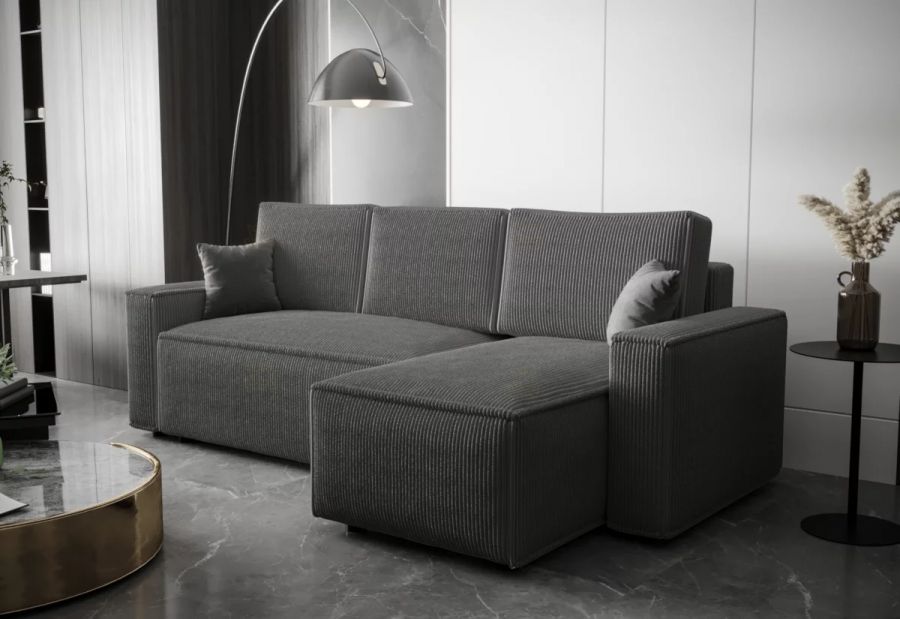 Rozkládací rohová sedačka ADRIANA šedá