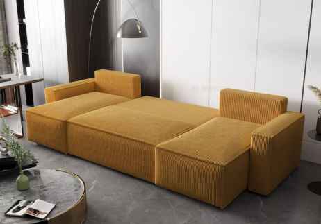 Rozkládací rohová sedačka ADRIANA U černá