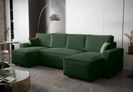 Rozkládací rohová sedačka ADRIANA U zelená