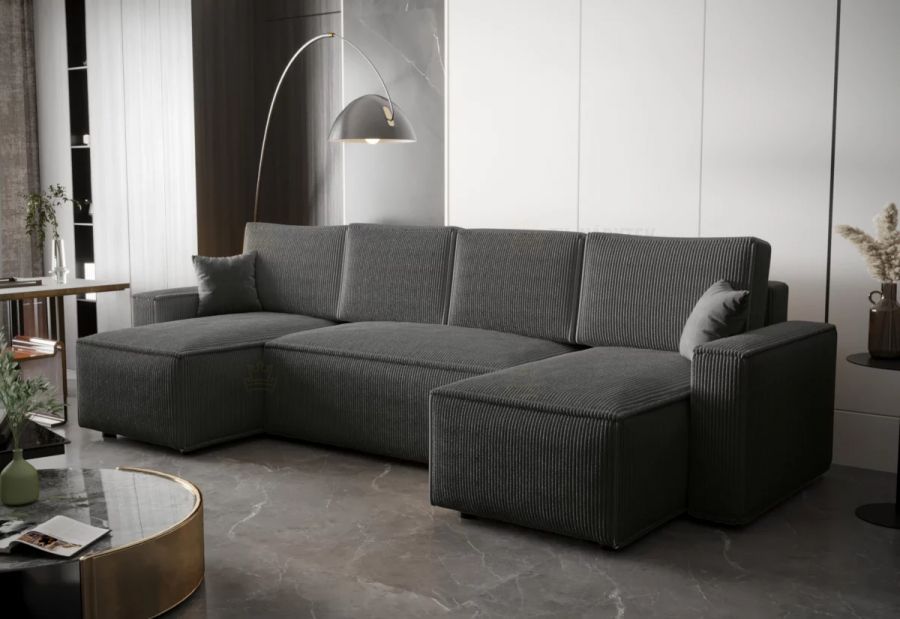 Rozkládací rohová sedačka ADRIANA U šedá
