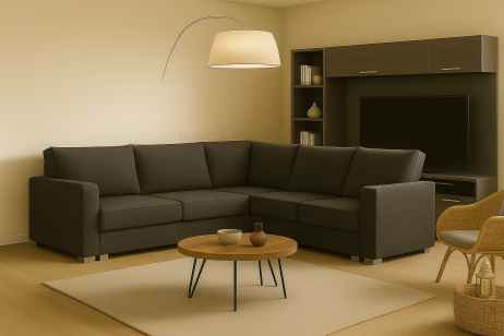 Rozkládací rohová sedačka NADO 230x230 tmavě šedá