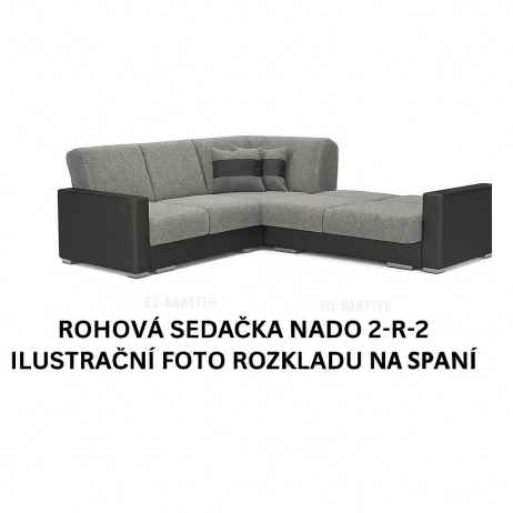 Rozkládací rohová sedačka NADO 230x230 světle šedá / tmavě šedá