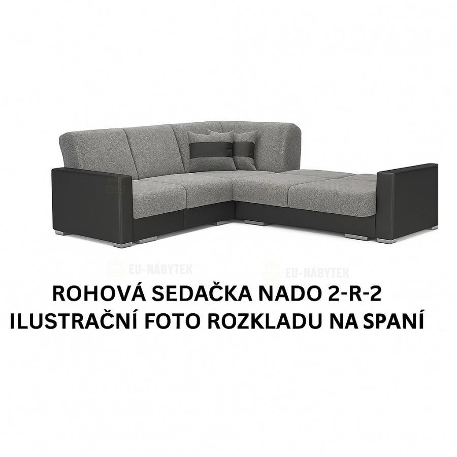 Rozkládací rohová sedačka NADO 230x230 světle šedá / tmavě šedá