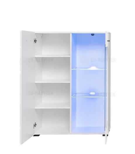 Komoda LAURA 76 bílá / bílá lesk DOPRODEJ*