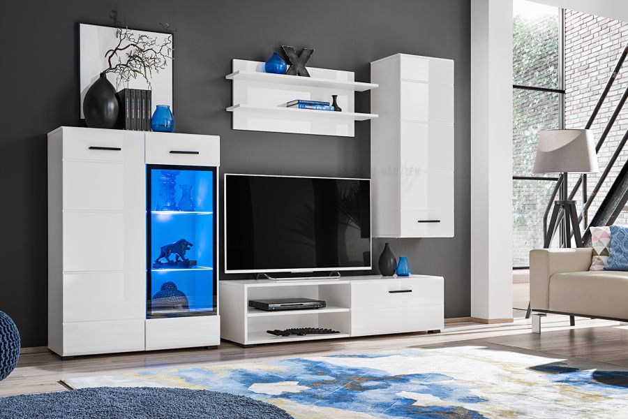 Komoda LAURA 76 bílá / bílá lesk DOPRODEJ*