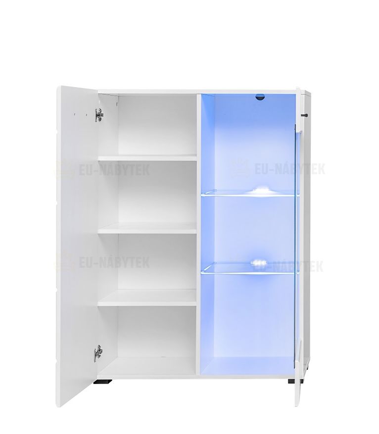 Komoda LAURA 76 bílá / bílá lesk DOPRODEJ*