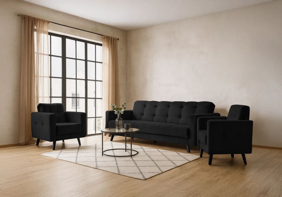 Sedací souprava LINIA 3+1+1 černá