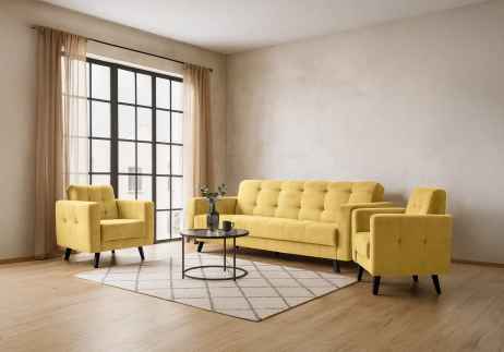 Sedací souprava LINIA 3+1+1 žlutá