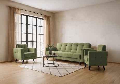 Sedací souprava LINIA 3+1+1 světle zelená