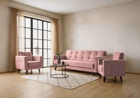 Sedací souprava LINIA 3+1+1 růžová