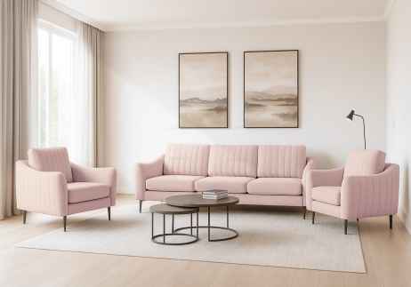 Sedací souprava CORIDO 3+1+1 růžová