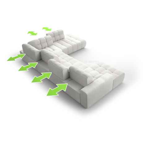 Rohová sedačka BELLORA U 400x177 - výběr potahové látky