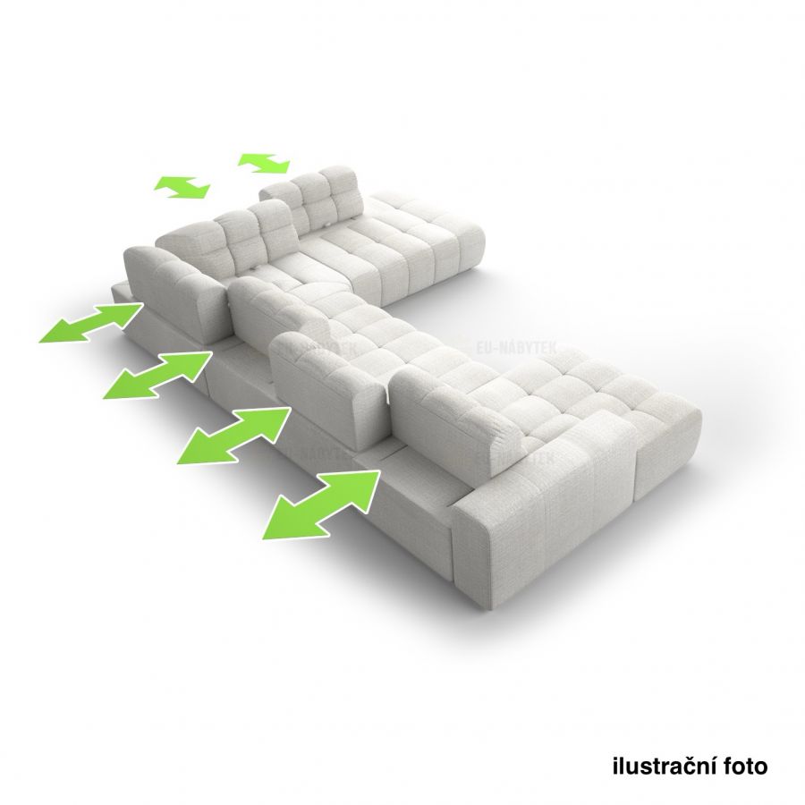 Rohová sedačka BELLORA L 297x177 - výběr potahové látky