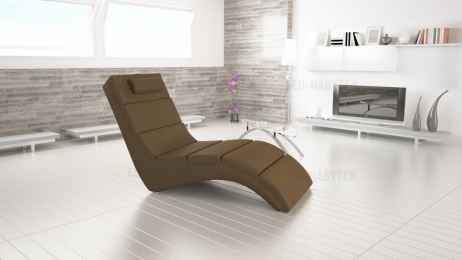 Relaxační křeslo TONGUE hnědá ekokůže II. jakost