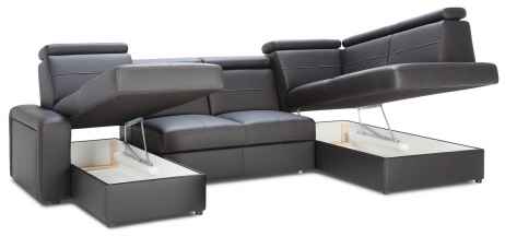 Rozkládací rohová sedačka BALAGA U 325x185 - výběr barev kůže