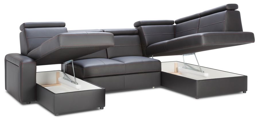 Rozkládací rohová sedačka BALAGA U 325x185 - výběr barev kůže