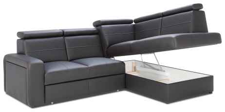 Rozkládací rohová sedačka BALAGA L 253x185 - výběr barev kůže