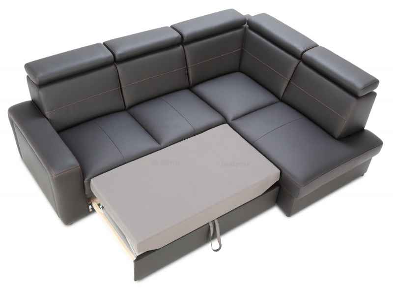 Rozkládací rohová sedačka BALAGA L 253x185 - výběr barev kůže