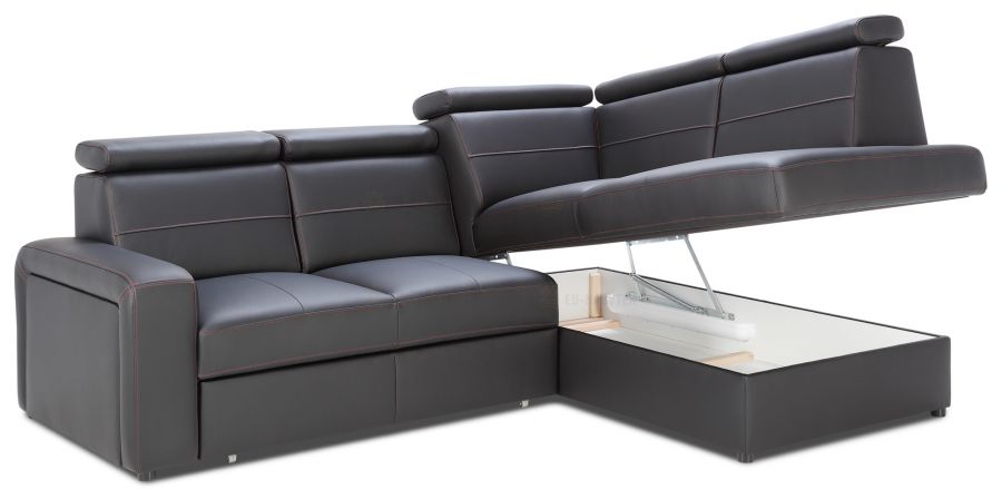 Rozkládací rohová sedačka BALAGA L 253x185 - výběr barev kůže