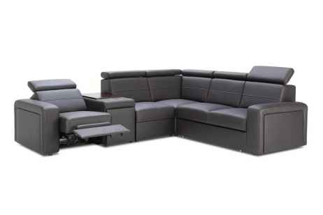 Rozkládací rohová sedačka BALAGA L s barem 298x253 - výběr barev kůže