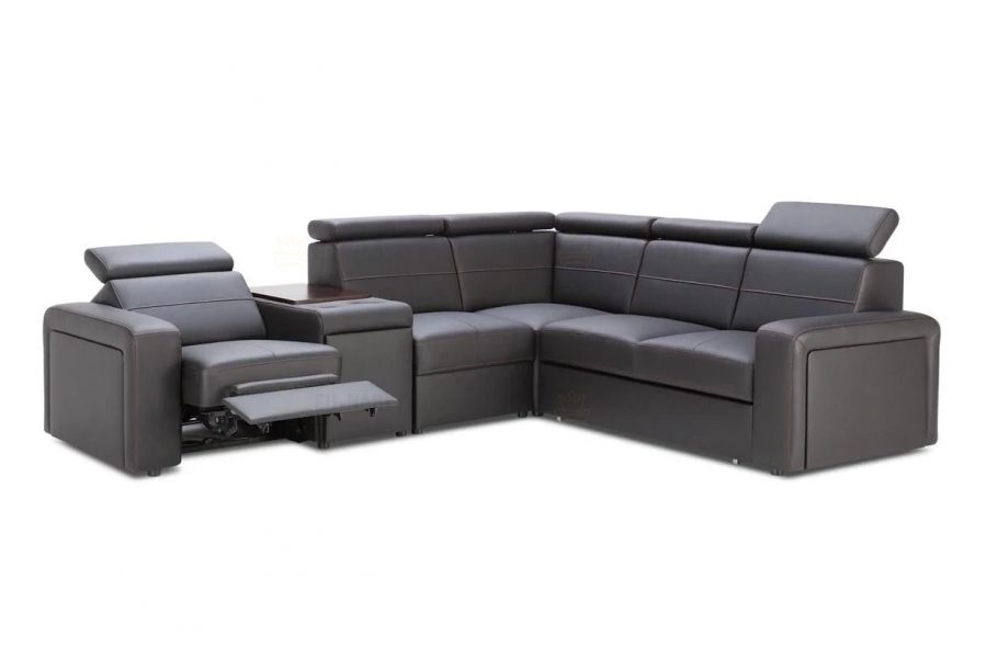 Rozkládací rohová sedačka BALAGA L s barem 298x253 - výběr barev kůže