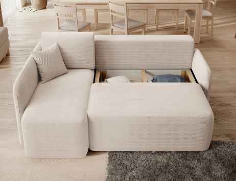 Rozkládací rohová sedačka HARISON 206x150 šedá