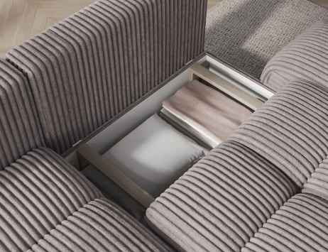 Rozkládací rohová sedačka VINTARO 227x170 světle šedá