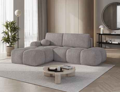 Rozkládací rohová sedačka VINTARO 227x170 světle šedá