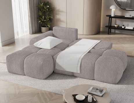 Rozkládací rohová sedačka VINTARO 227x170 světle šedá